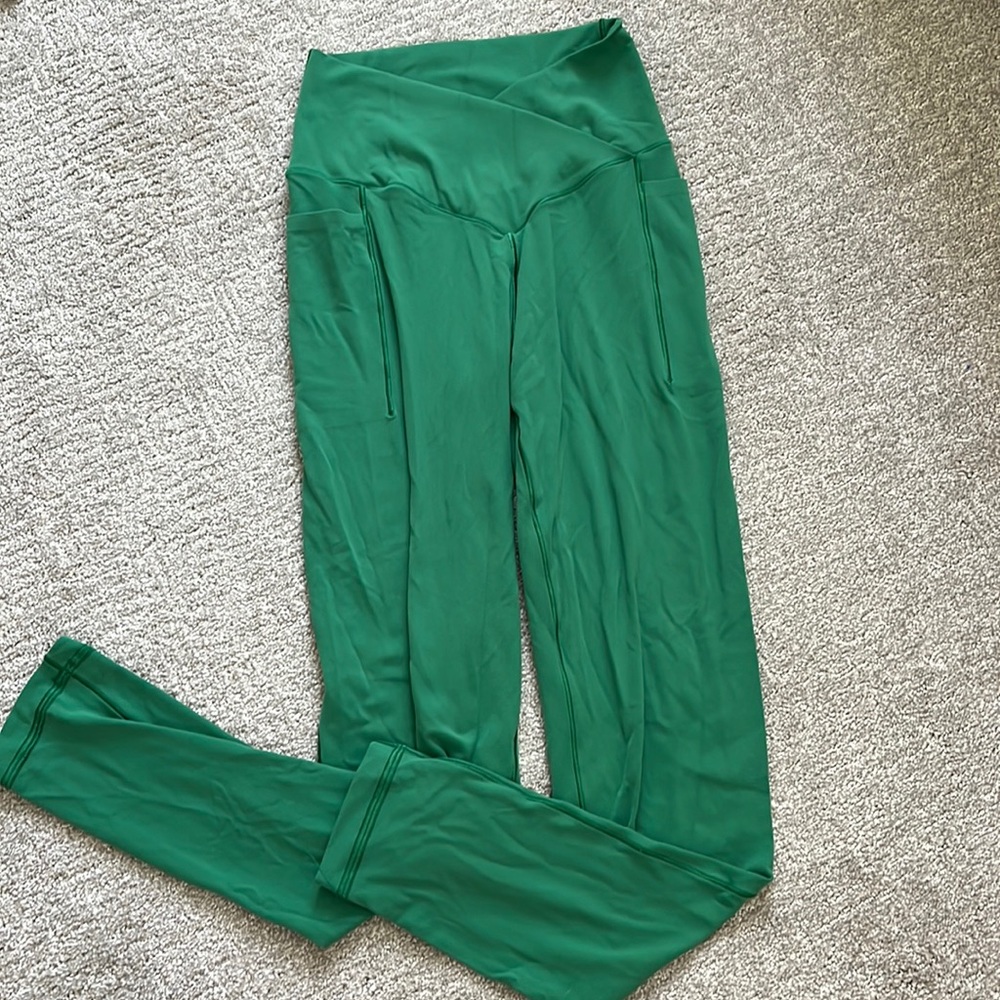 aerie green crossover leggings